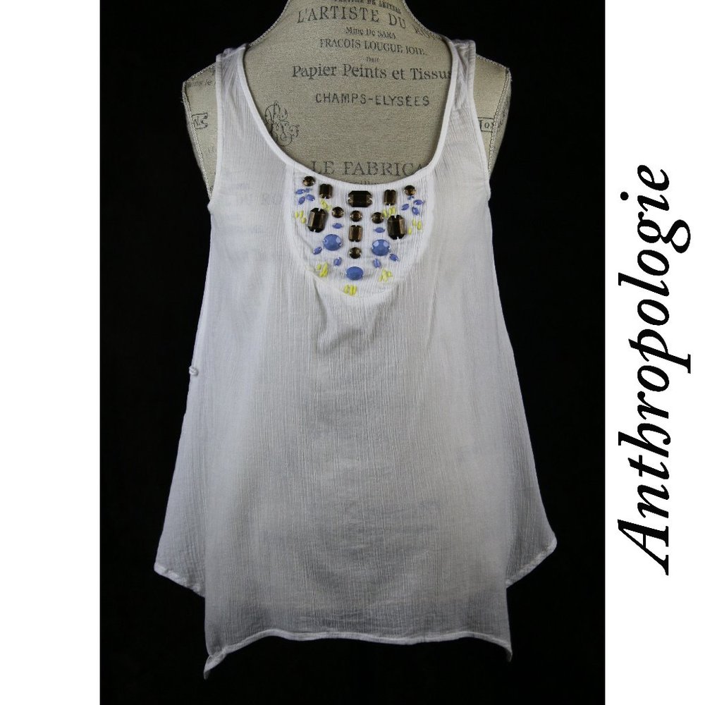 Anthropologie Edme & Esyllte Boho Embellished Top